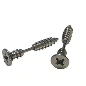 Silver L316 Surgical Steel 3D Unisex Holographic Screw Ear Studs Earrings New